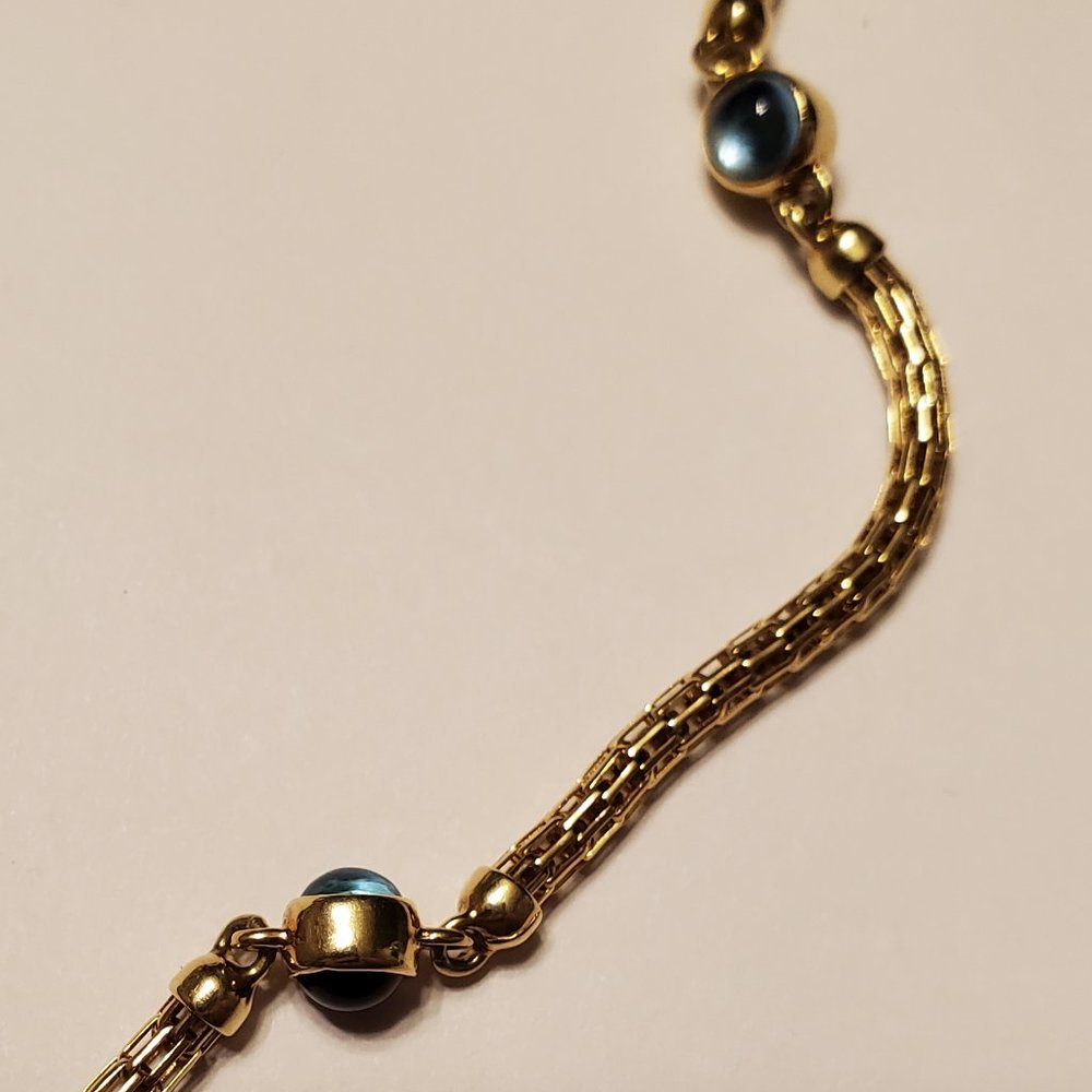 14K YELLOW GOLD AMETHYST & TOPAZ NECKLACE. - Picture 8 of 12